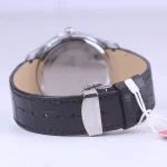 نمای بسته ساعت مچی رومانسون مردانه بند چرم مشکی قاب نقره ای G1534/2