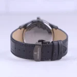 نمای بسته ساعت مچی رومانسون مردانه بند چرم مشکی قاب گان G1534/3