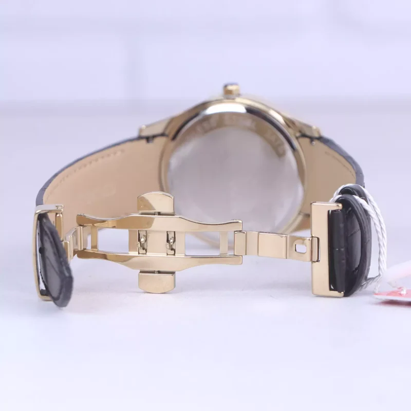 ساعت مچی رومانسون مردانه بند چرم مشکی قاب طلایی G1534/4 2 نمای باز ساعت مچی رومانسون مردانه بند چرم مشکی قاب طلایی G1534/4