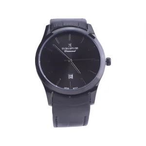 ساعت عقربه ای رومانسون مردانه بند چرم مشکی G1535/1
