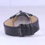 نمای بسته ساعت عقربه ای رومانسون مردانه بند چرم مشکی G1535/1