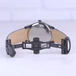 نمای باز ساعت عقربه ای رومانسون مردانه بند چرم مشکی G1535/1