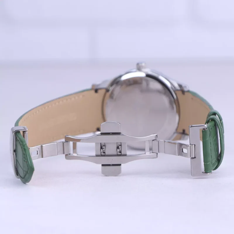 ساعت مچی رومانسون مردانه بند چرم سبز قاب نقره ای G1535/7 2 نمایی باز ساعت مچی رومانسون مردانه بند چرم سبز قاب نقره ای G1535/7