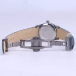 نمای باز ساعت مچی رومانسون زنانه بند چرم سرمه ای قاب گان L1535/5