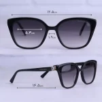 ابعاد عینک آفتابی زنانه تیفانی فریم پروانه ای مشکی استیت TF2296/1