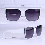 ابعاد عینک آفتابی زنانه فریم مربع سفید پلاریزه P 858947/4