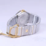 بند ساعت مچی امگا زنانه فلزی نقره ای طلایی صفحه آبی 88988005/11