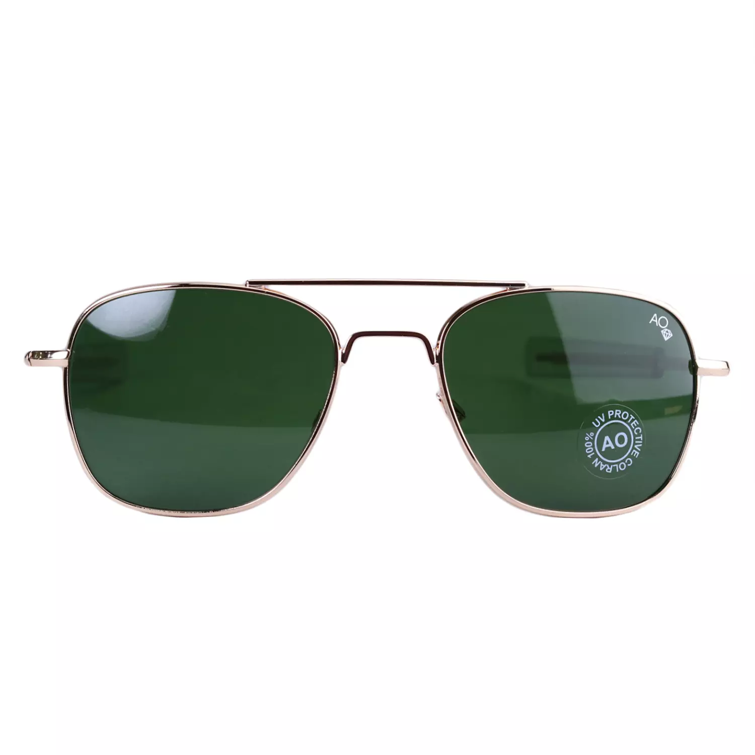 American-Optical-Sunglasses-Code-AO-54.21.webp عینک آفتابی امریکن مردانه فریم طلایی عدسی سبز AO 54/2 - Image 1