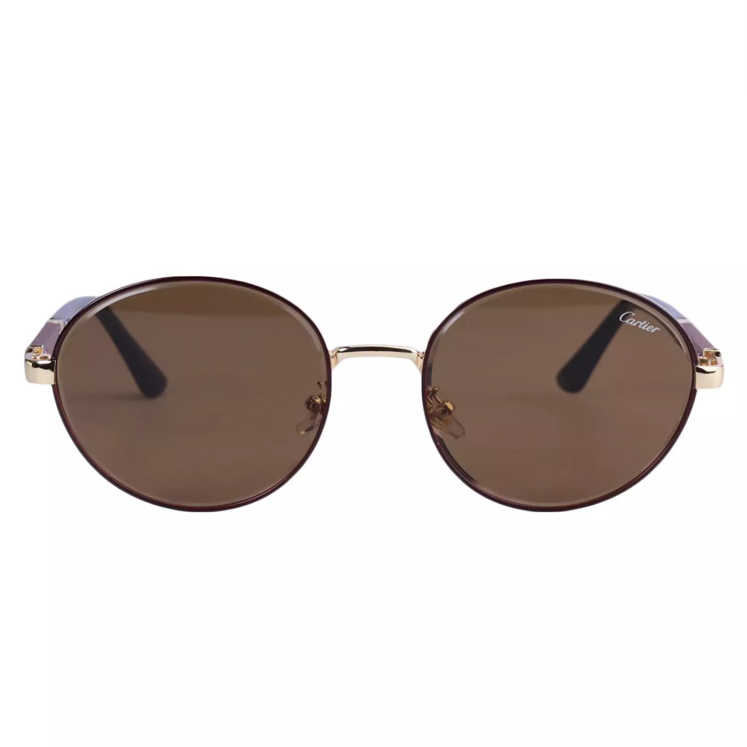Cartier-Sunglasses-Code-78002.41.webp عینک آفتابی کارتیر فریم گرد طلایی 78002/4 - Image 1
