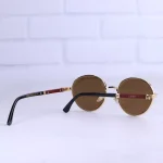 عینک آفتابی کارتیر فریم گرد طلایی 78002/4 - Image 4
