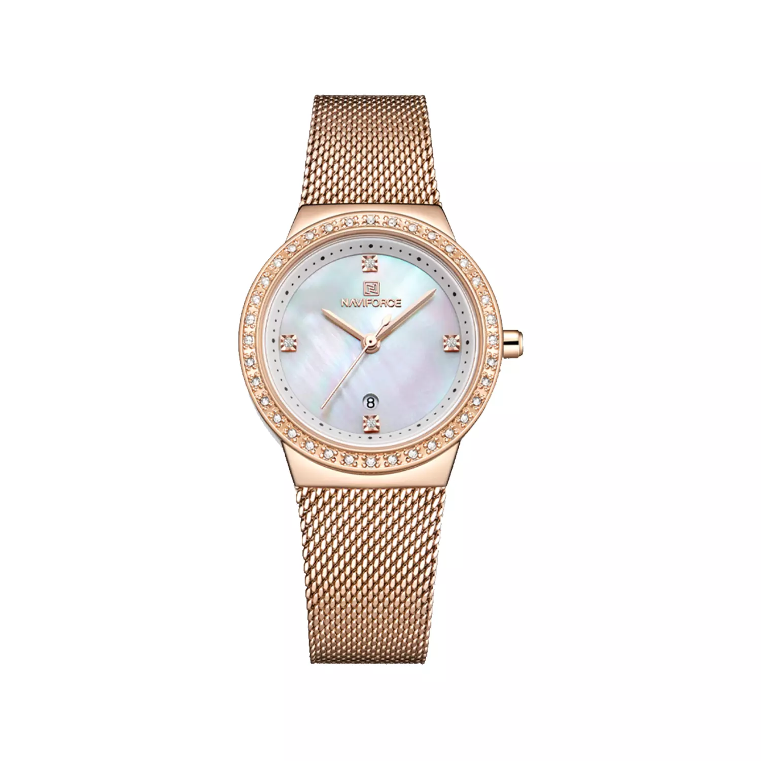 Naviforce-Watch-Code-NF5005-RG.W1.webp ساعت مچی نیوی فورس زنانه فلزی رزگلد NF5005-RG.W - Image 1