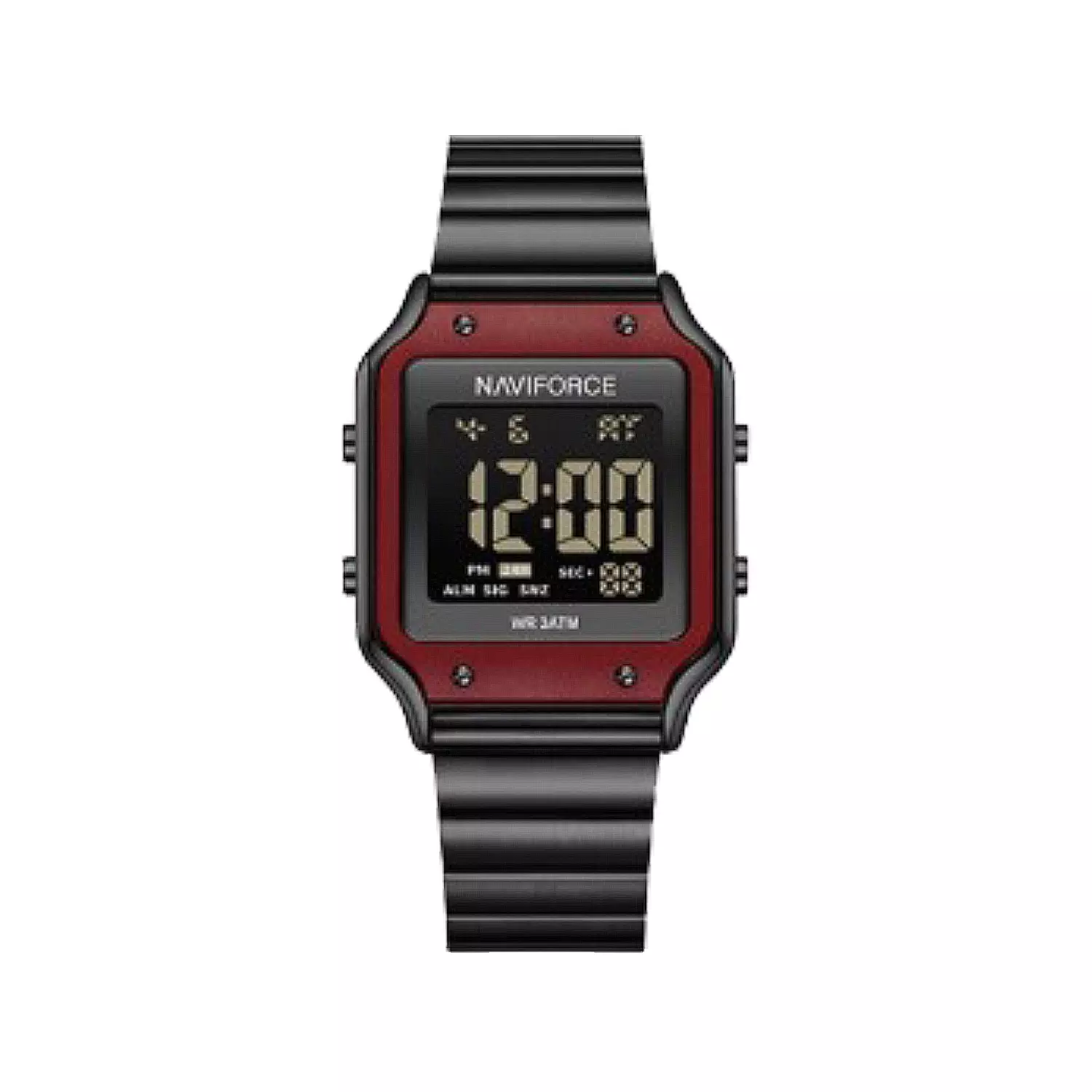 Naviforce-Watch-Code-NF5046-B.R.B1.webp ساعت مچی نیوی فورس فلزی مشکی دیجیتالی قاب مربع NF5046-B.R.B - Image 1