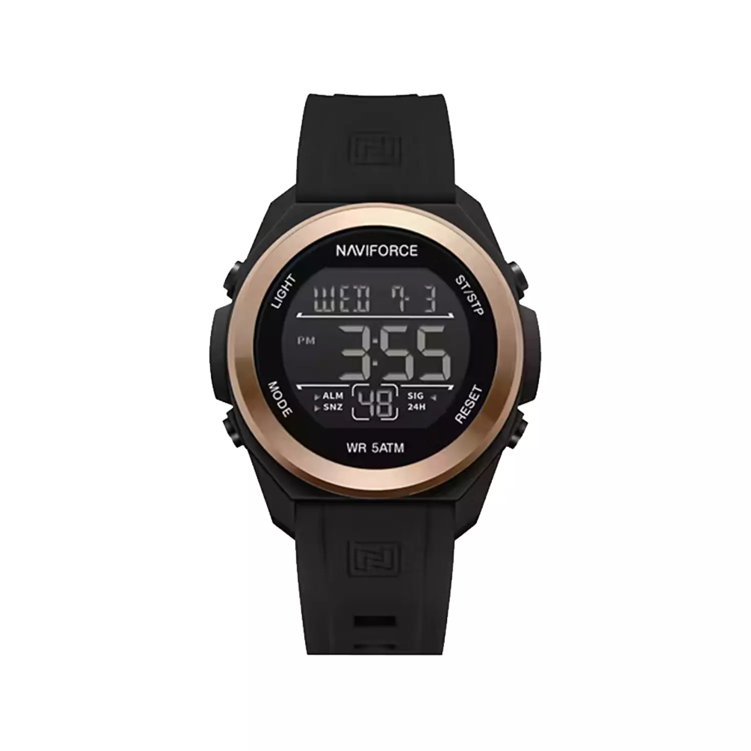 Naviforce-Watch-Code-NF7111-B.RG_.B1.webp ساعت مچی نیوی فورس بند رابر مشکی دیجیتال NF7111-B.RG.B - Image 1
