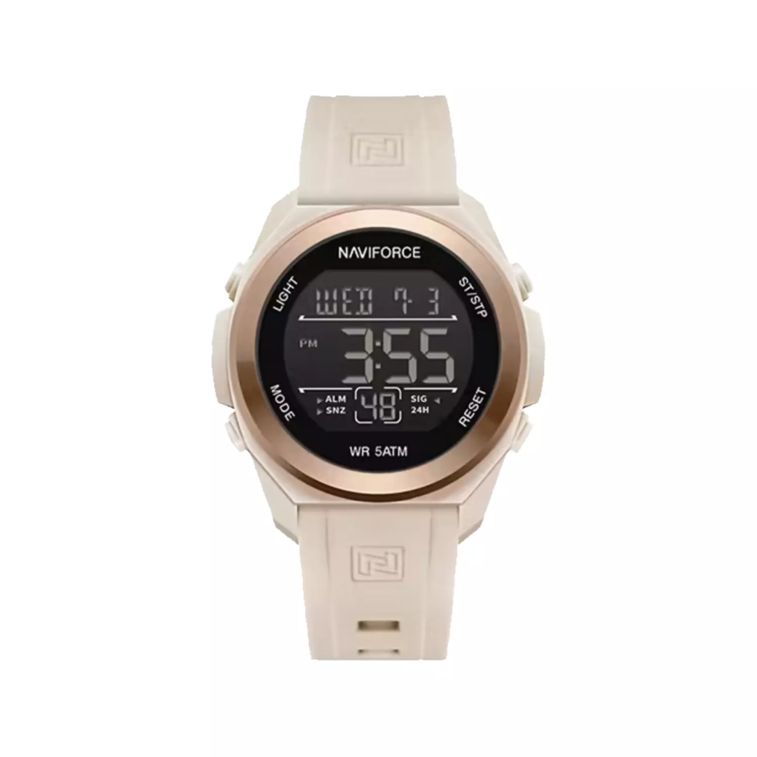 Naviforce-Watch-Code-NF7111-BG.RG_.BG1_.webp ساعت مچی نیوی فورس بند رابر کرم دیجیتال NF7111-BG.RG.BG - Image 1