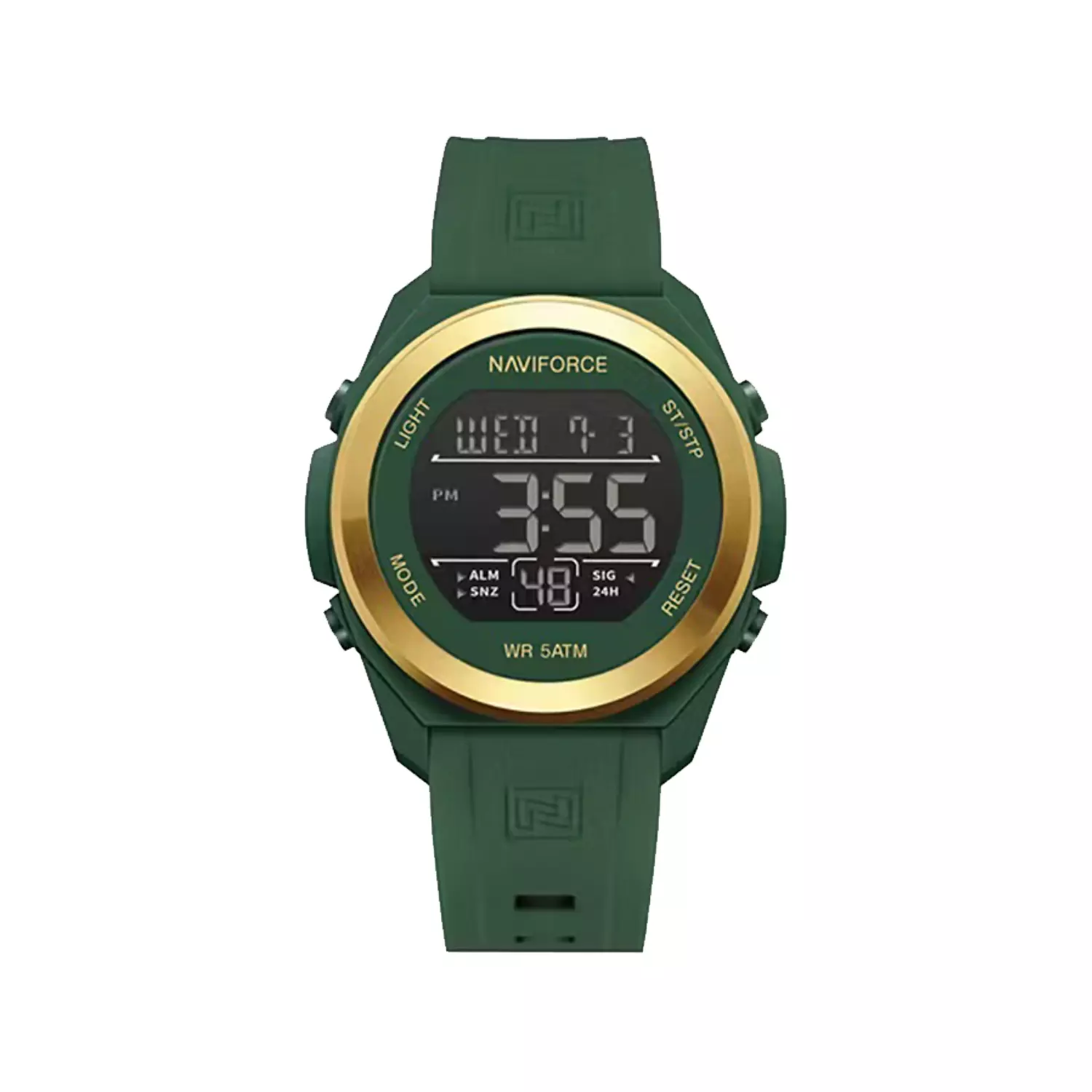 Naviforce-Watch-Code-NF7111-GN.G.GN1_.webp ساعت مچی نیوی فورس بند رابر سبز دیجیتال NF7111-GN.G.GN - Image 1