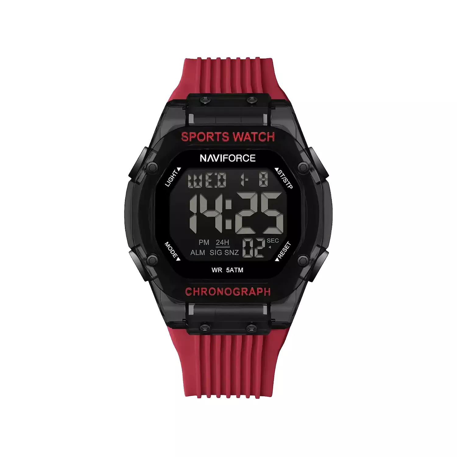 Naviforce-Watch-Code-NF7113-B.R1.webp ساعت مچی نیوی فورس بند رابر قرمز دیجیتالی NF7113-B.R - Image 1
