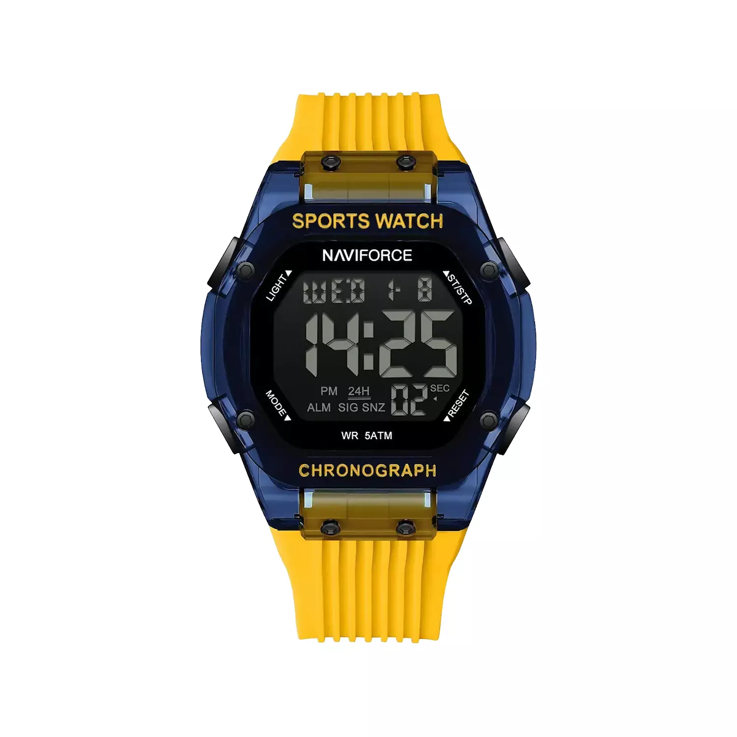 Naviforce-Watch-Code-NF7113-BE.Y1.webp ساعت مچی نیوی فورس بند رابر زرد دیجیتالی NF7113-BE.Y - Image 1