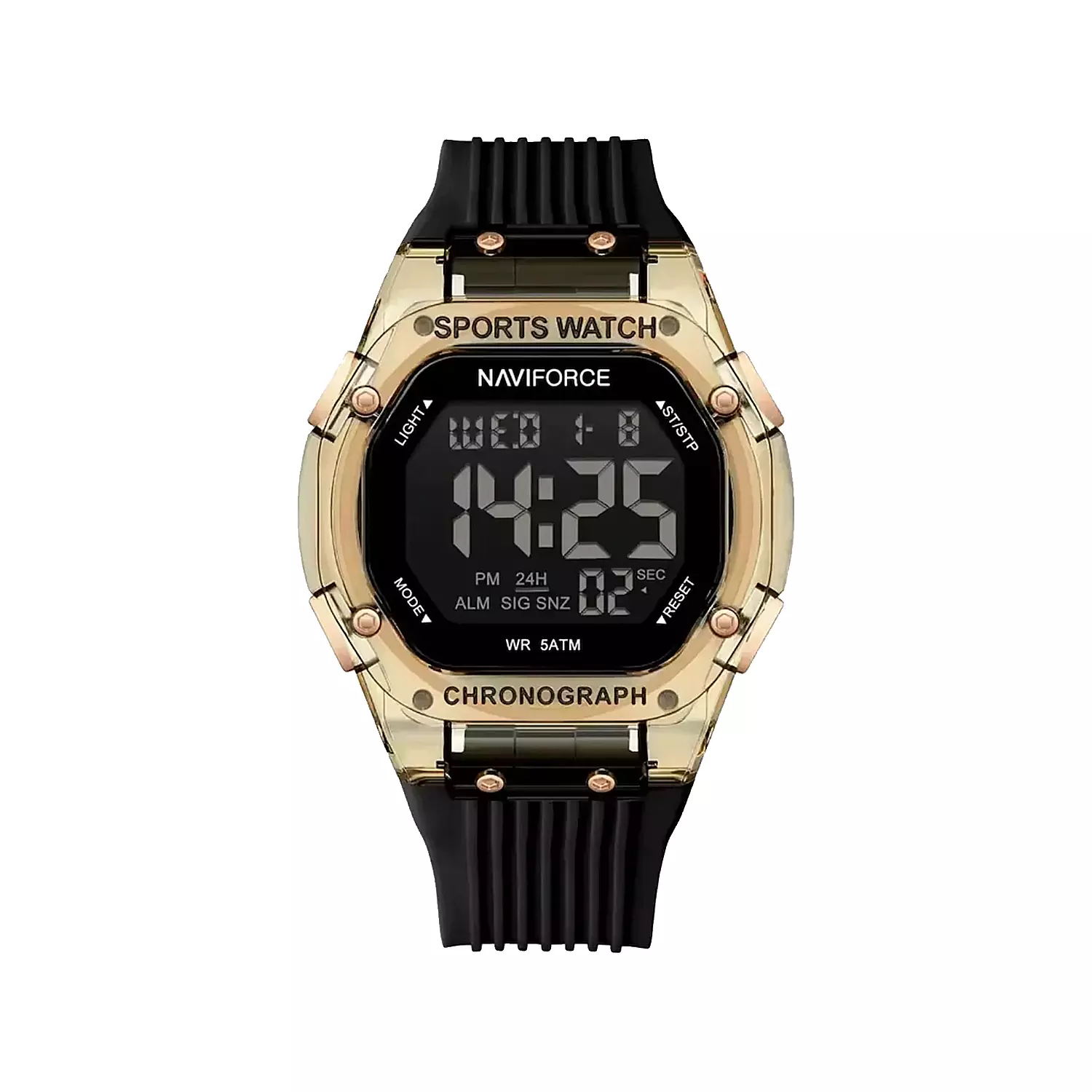 Naviforce-Watch-Code-NF7113-RG.B1.webp ساعت مچی نیوی فورس رابر قاب طلایی دیجیتالی NF7113-RG.B - Image 1