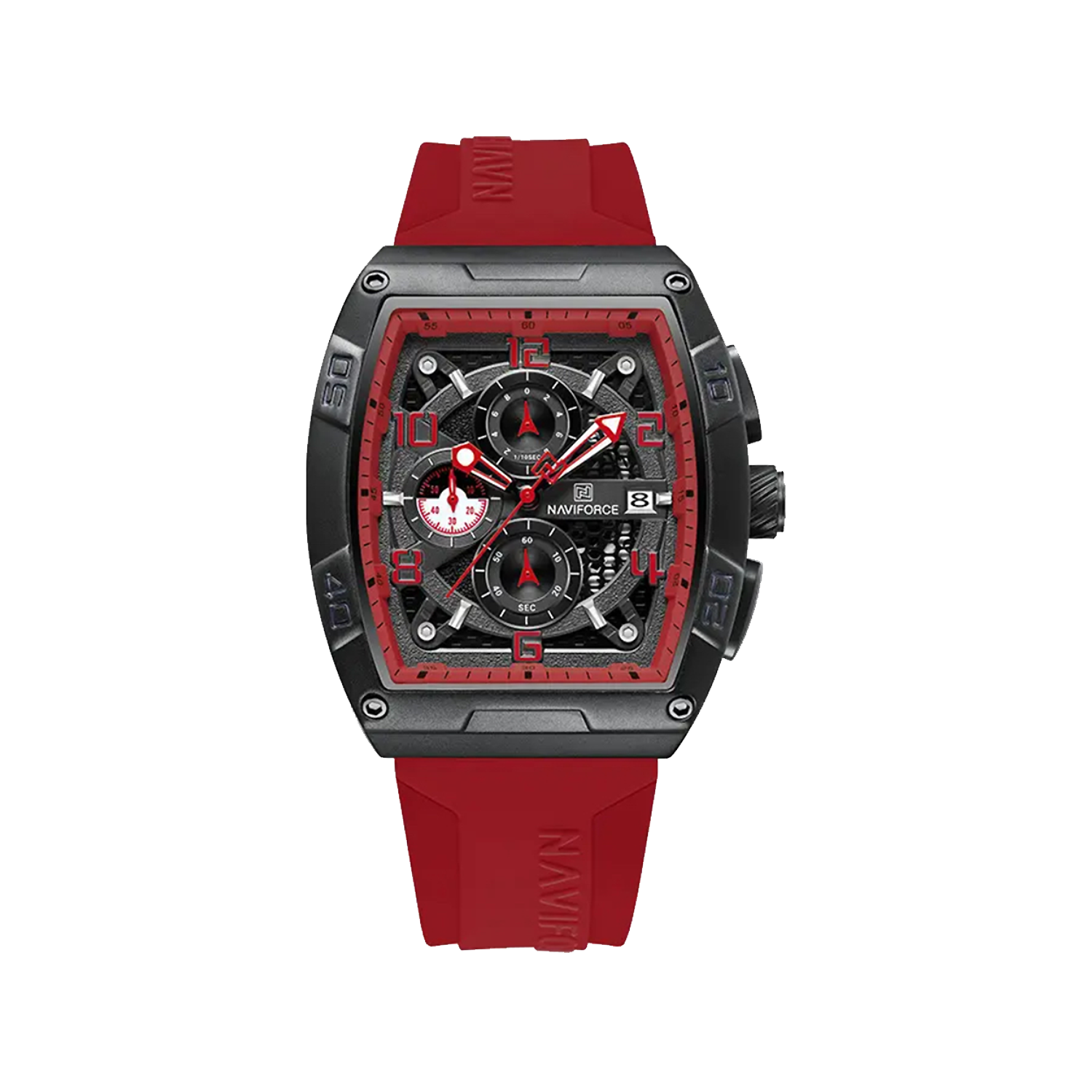 Naviforce-Watch-Code-NF8052-B.R.R1.webp ساعت مچی نیوی فورس مردانه رابر قرمز کرنوگراف NF8052-B.R.R - Image 1