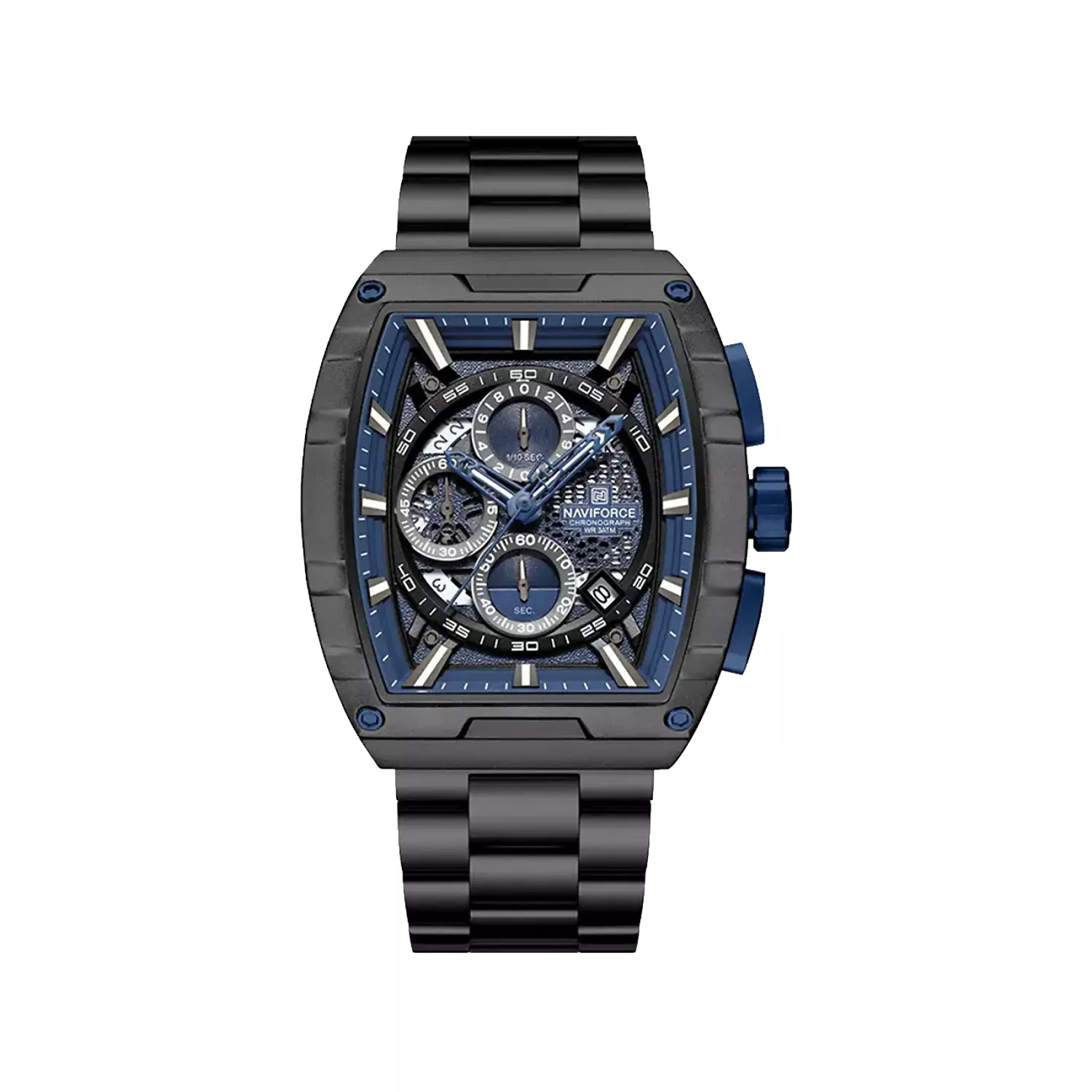 Naviforce-Watch-Code-NF8066-B.BE_.B1.webp ساعت مچی نیوی فورس مردانه فلزی مشکی کرنوگراف NF8066-B.BE.B - Image 1
