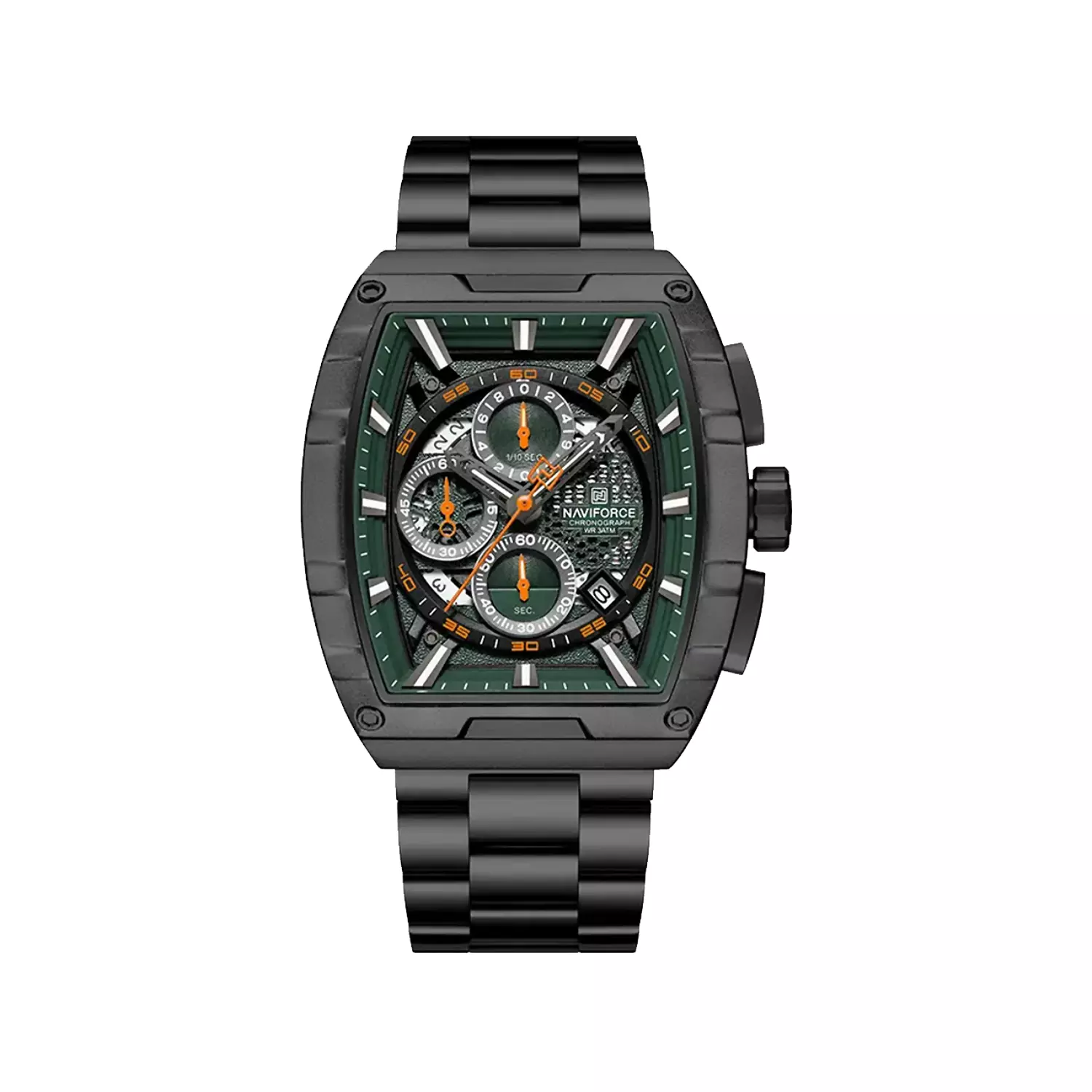Naviforce-Watch-Code-NF8066-B.GN_.B1.webp ساعت مچی نیوی فورس مردانه فلزی مشکی کرنوگراف NF8066-B.GN.B - Image 1