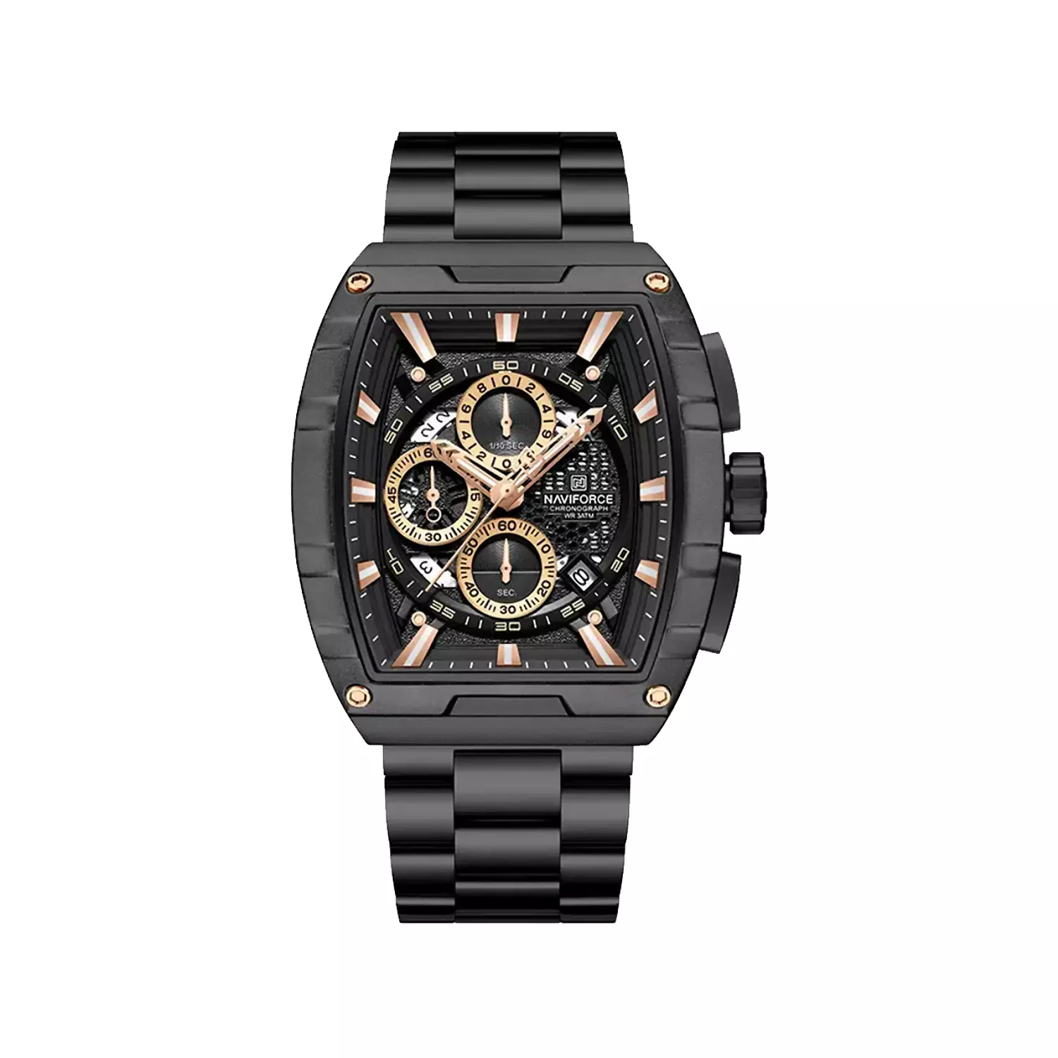 Naviforce-Watch-Code-NF8066-B.RG_.B1.webp ساعت مچی نیوی فورس مردانه فلزی مشکی کرنوگراف NF8066-B.RG.B - Image 1