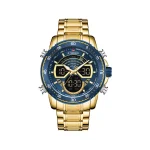 ساعت مچی مردانه نیوی فورس فلزی دو زمانه صفحه آبی NF9189-G.BE