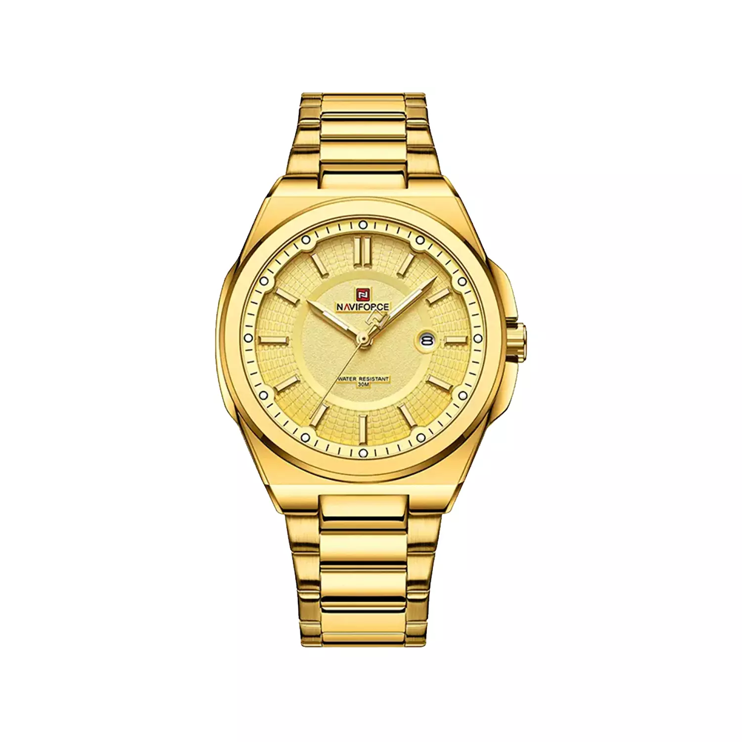 Naviforce-Watch-Code-NF9212-G.G1.webp ساعت مچی عقربه ای مردانه نیوی فورس فلزی طلایی NF9212-G.G - Image 1