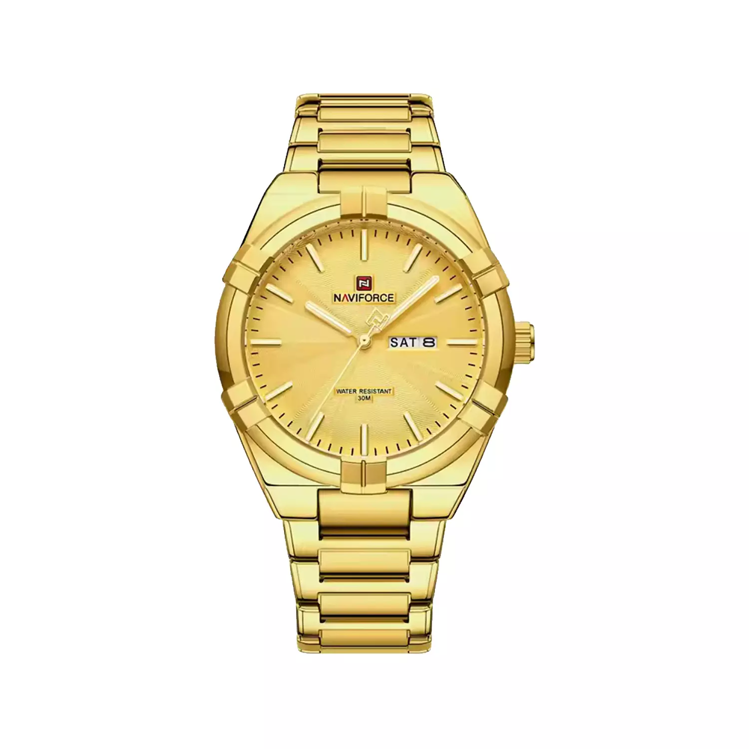Naviforce-Watch-Code-NF9218-G.G1.webp ساعت مچی نیوی فورس مردانه فلزی طلایی NF9218-G.G - Image 1