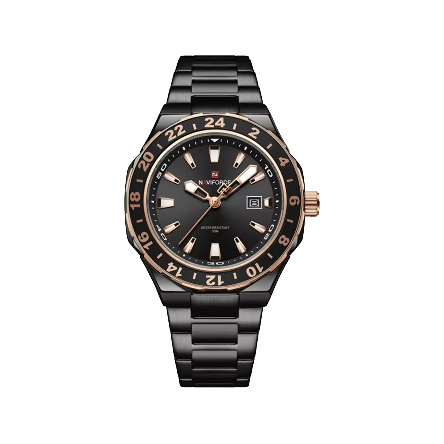 Naviforce-Watch-Code-NF9249-B.RG_.B1.webp ساعت مچی مردانه نیوی فورس فلزی مشکی NF9249-B.RG.B - Image 1