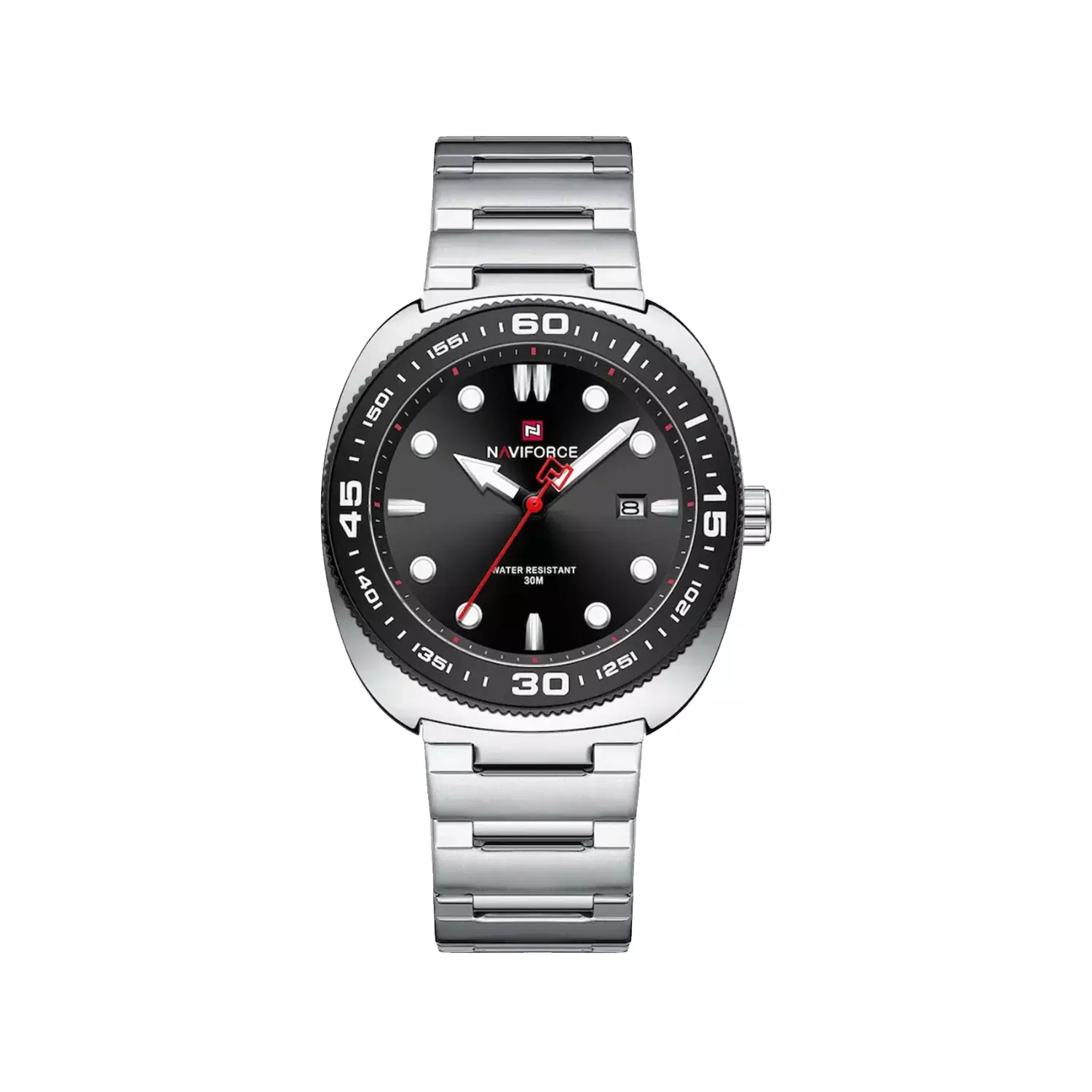 Naviforce-Watch-Code-NF9250-S.B.S1.webp ساعت مچی مردانه نیوی فورس فلزی نقره ای صفحه مشکی NF9250-S.B.S - Image 1