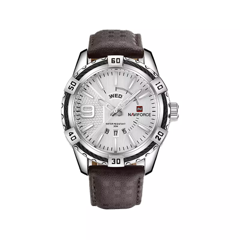 Naviforce-watch-code-9117.71.webp ساعت مچی نیوی فورس مردانه بند چرمی مشکی 9117/7 - Image 1
