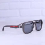 عینک آفتابی پرادا مردانه فریم خلبانی خاکستری پلاریزه 8955/4 - Image 4