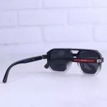 عینک آفتابی پرادا مردانه فریم خلبانی مشکی پلاریزه 8955/3 - Image 3