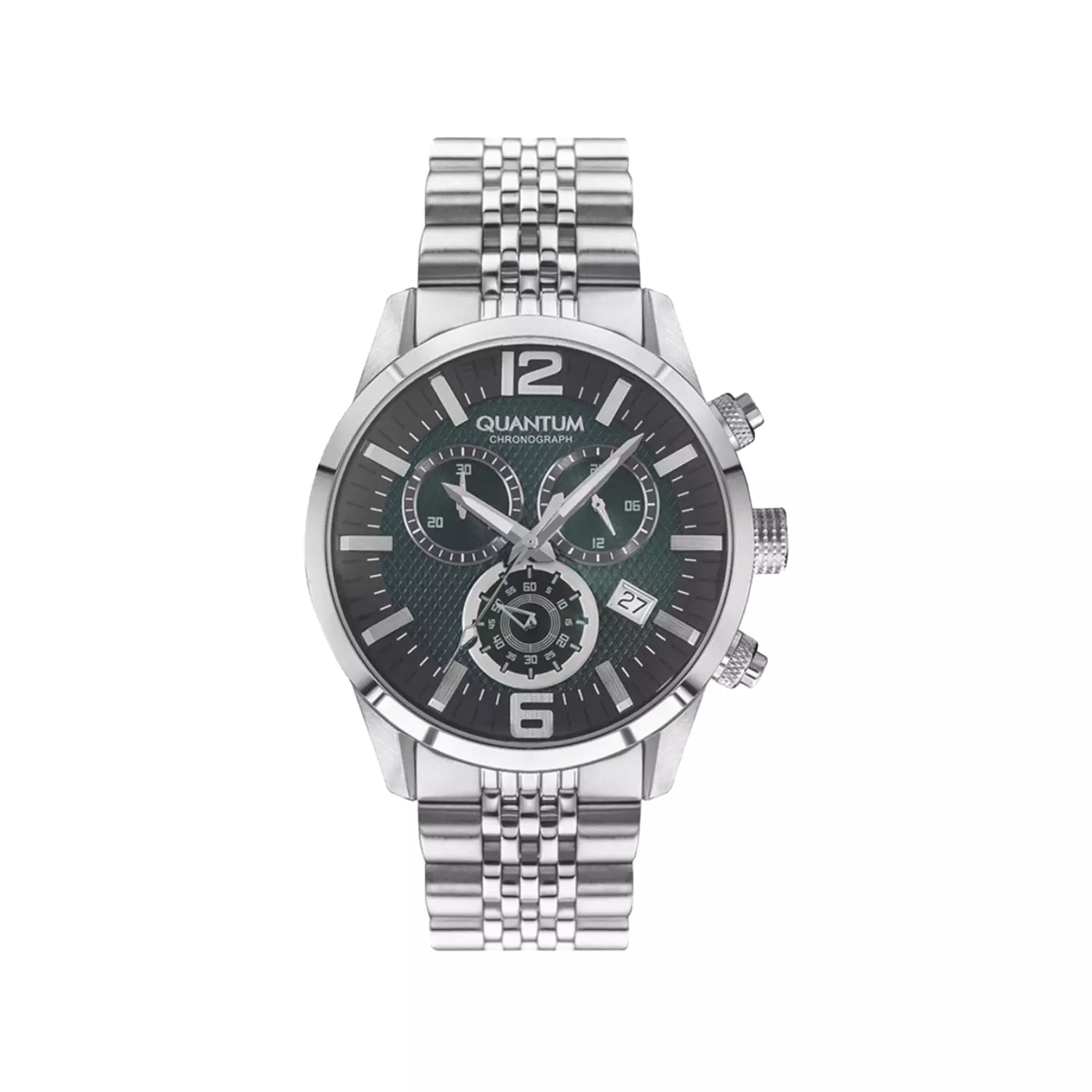 Quantum-Watch-Code-ADG1016.3701.webp ساعت مچی کرنوگراف کوانتوم مردانه فلزی صفحه سبز ADG1016.370 - Image 1