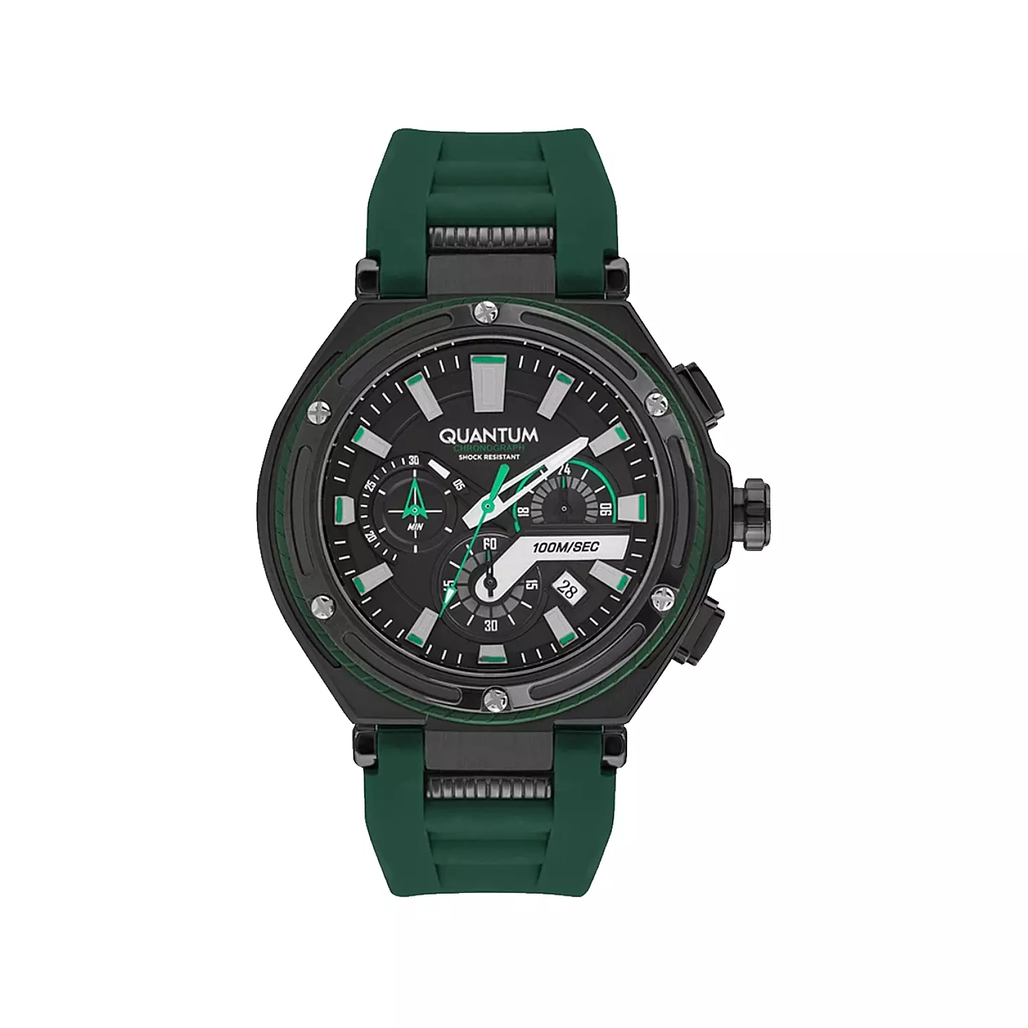 Quantum-Watch-Code-HNG1010.6561.webp ساعت مچی مردانه کوانتوم بند رابر سبز HNG1010.656 - Image 1
