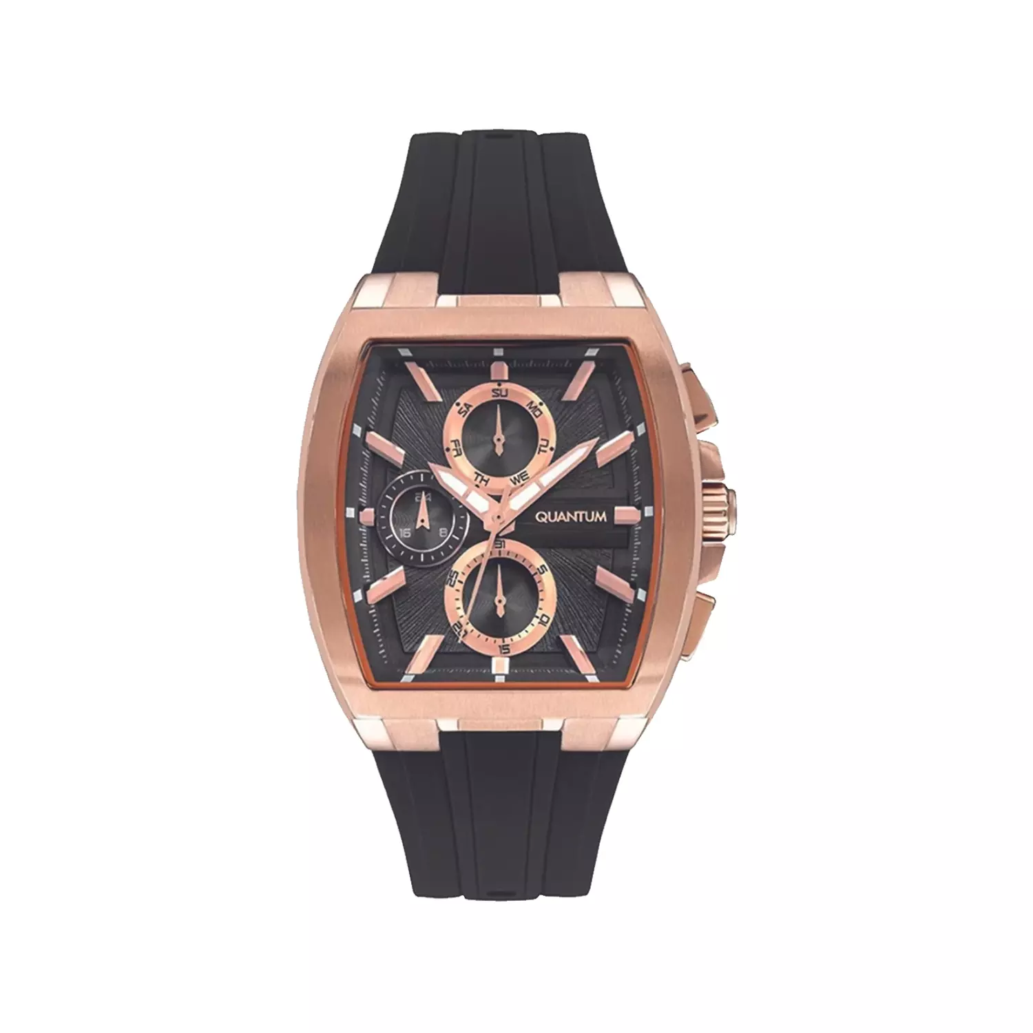 Quantum-Watch-Code-HNG997.4511.webp ساعت مچی مردانه کوانتوم رابر قاب رزگلد فول دیت HNG997.451 - Image 1