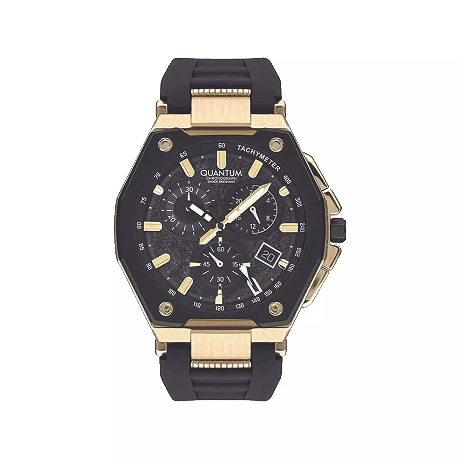 Quantum-Watch-Code-PWG1005.1511.webp ساعت مچی مردانه کوانتوم رابر مشکی قاب چندضلعی PWG1005.151 - Image 1