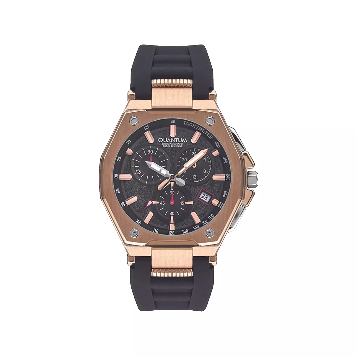 Quantum-Watch-Code-PWG1005.4511.webp ساعت مچی مردانه کوانتوم رابر قاب چندضلعی رزگلد PWG1005.451 - Image 1