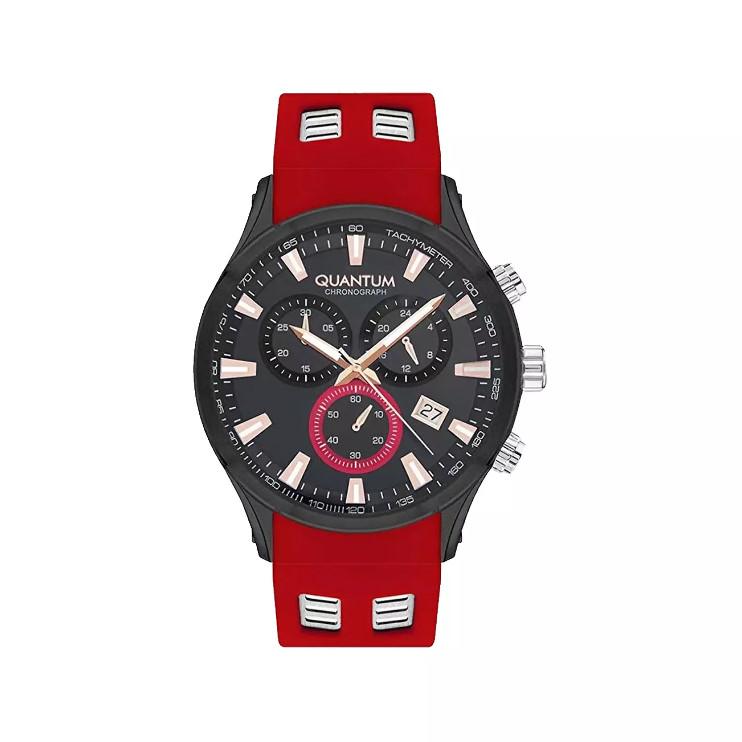 Quantum-Watch-Code-PWG1020.6581.webp ساعت مچی مردانه کوانتوم بند رابر قرمز کرنوگراف PWG1020.658 - Image 1