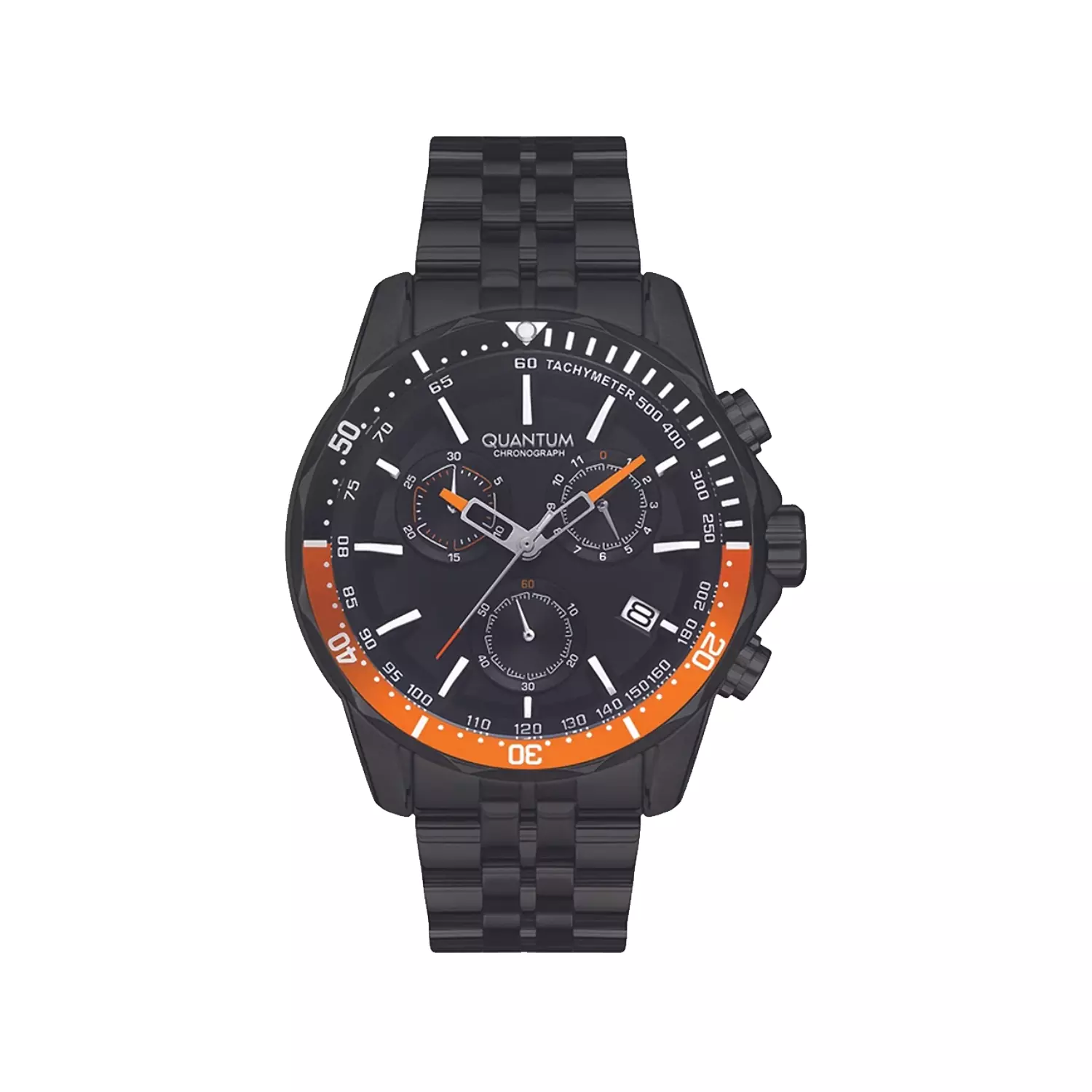Quantum-Watch-Code-PWG1036.6501.webp ساعت مچی کوانتوم مردانه فلزی تمام مشکی کرنوگراف PWG1036.650 - Image 1