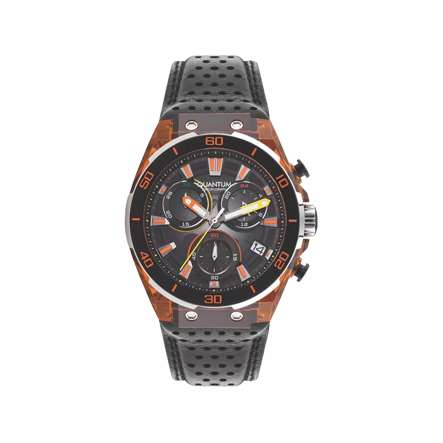 Quantum-Watch-Code-PWG1107.0511.webp ساعت مچی مردانه کوانتوم بند چرم مشکی کرنوگراف PWG1107.051 - Image 1