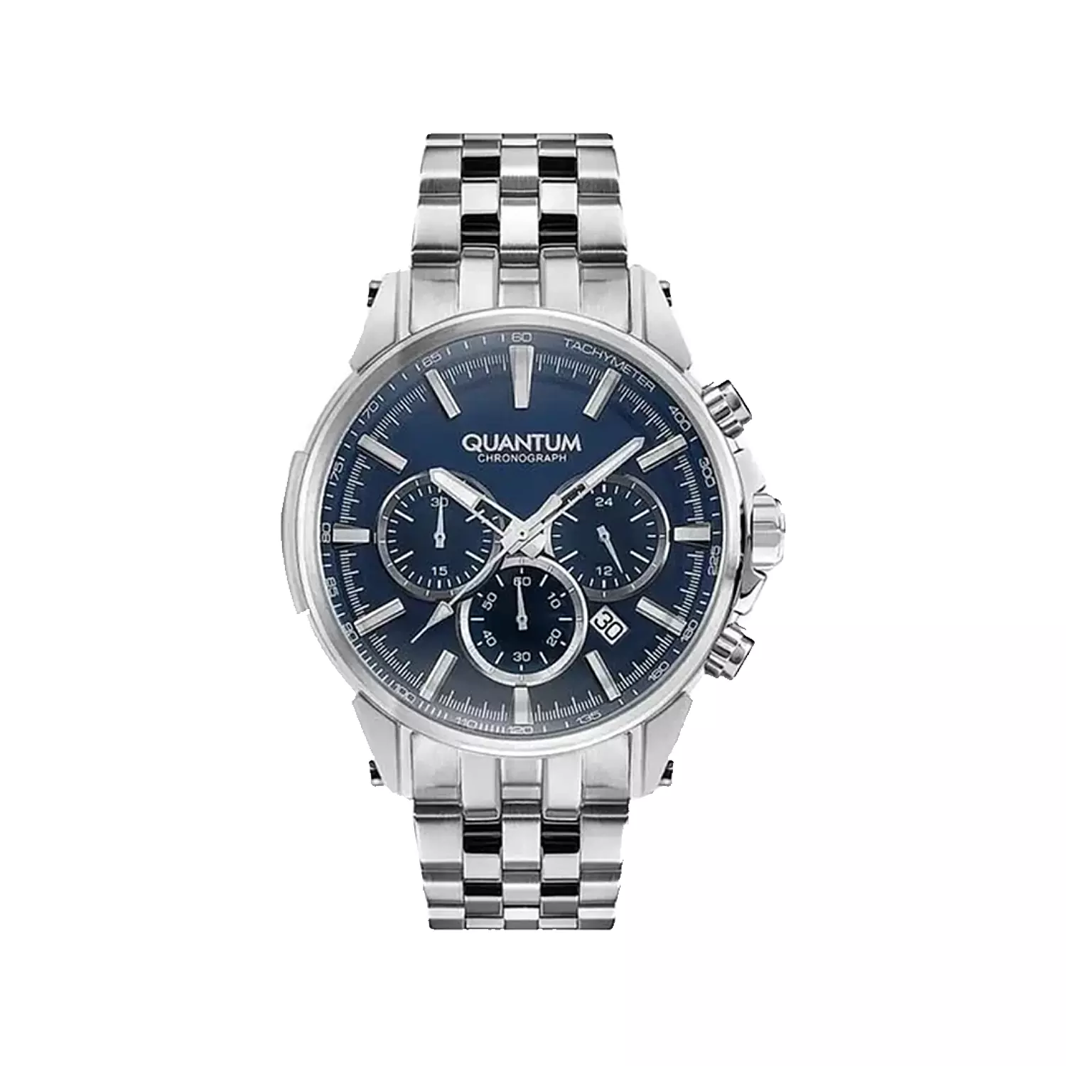 Quantum-Watch-Code-PWG882.3901.webp ساعت مچی کوانتوم مردانه فلزی کرنوگراف نقره ای PWG882.390 - Image 1