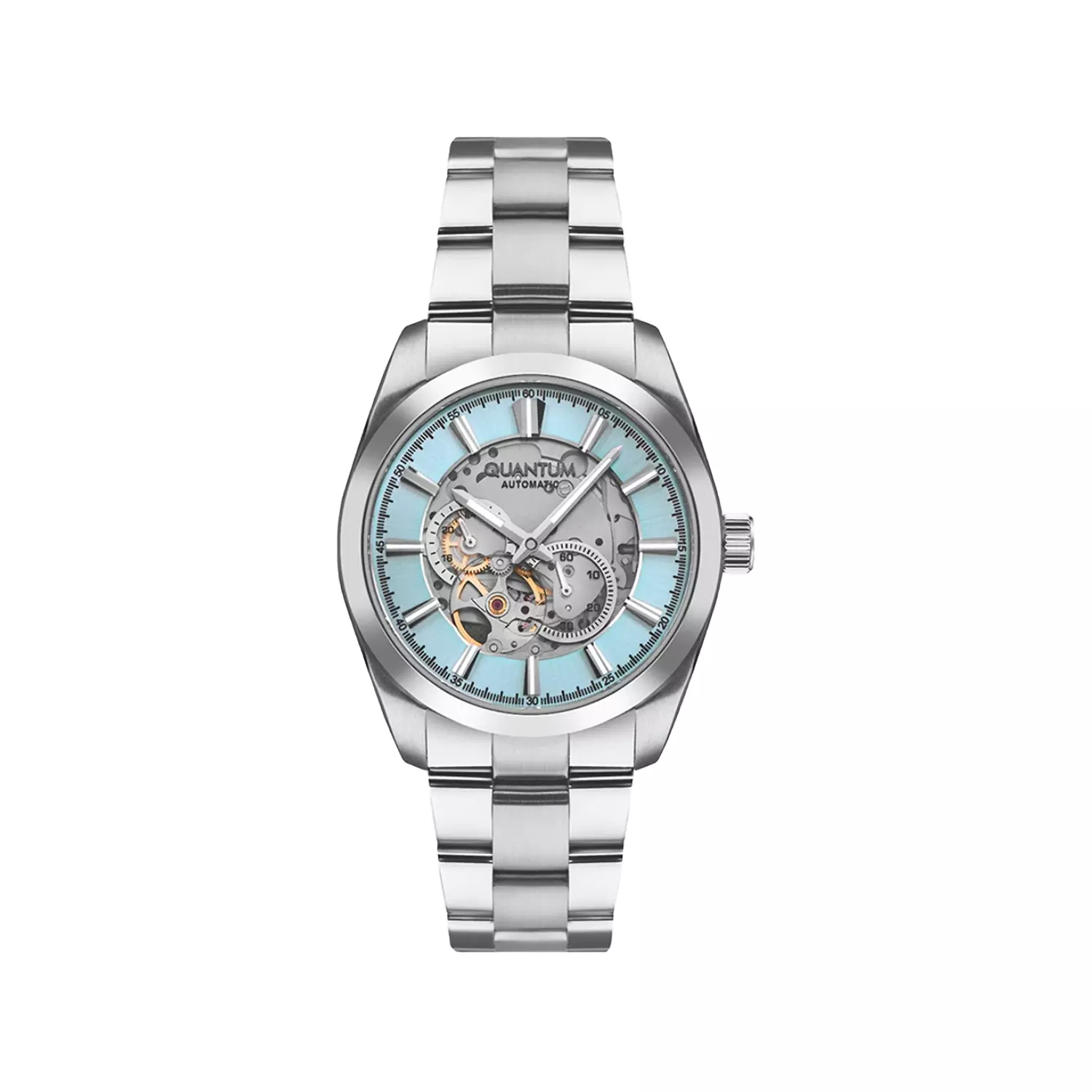 Quantum-Watch-Code-QMG1132.3001.webp ساعت مچی کوانتوم فلزی نقره ای صفحه آبی اتوماتیک QMG1132.300 - Image 1