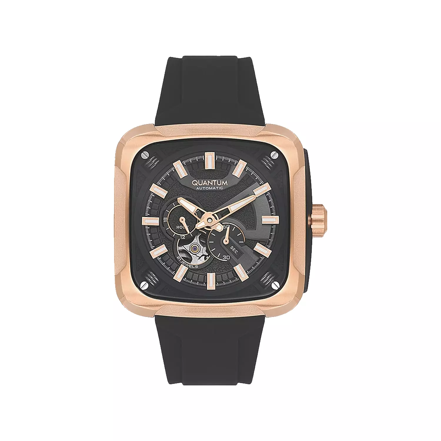 Quantum-Watch-Code-QMG1135.4511.webp ساعت مچی کوانتوم رابر قاب رزگلد مردانه اتوماتیک QMG1135.451 - Image 1