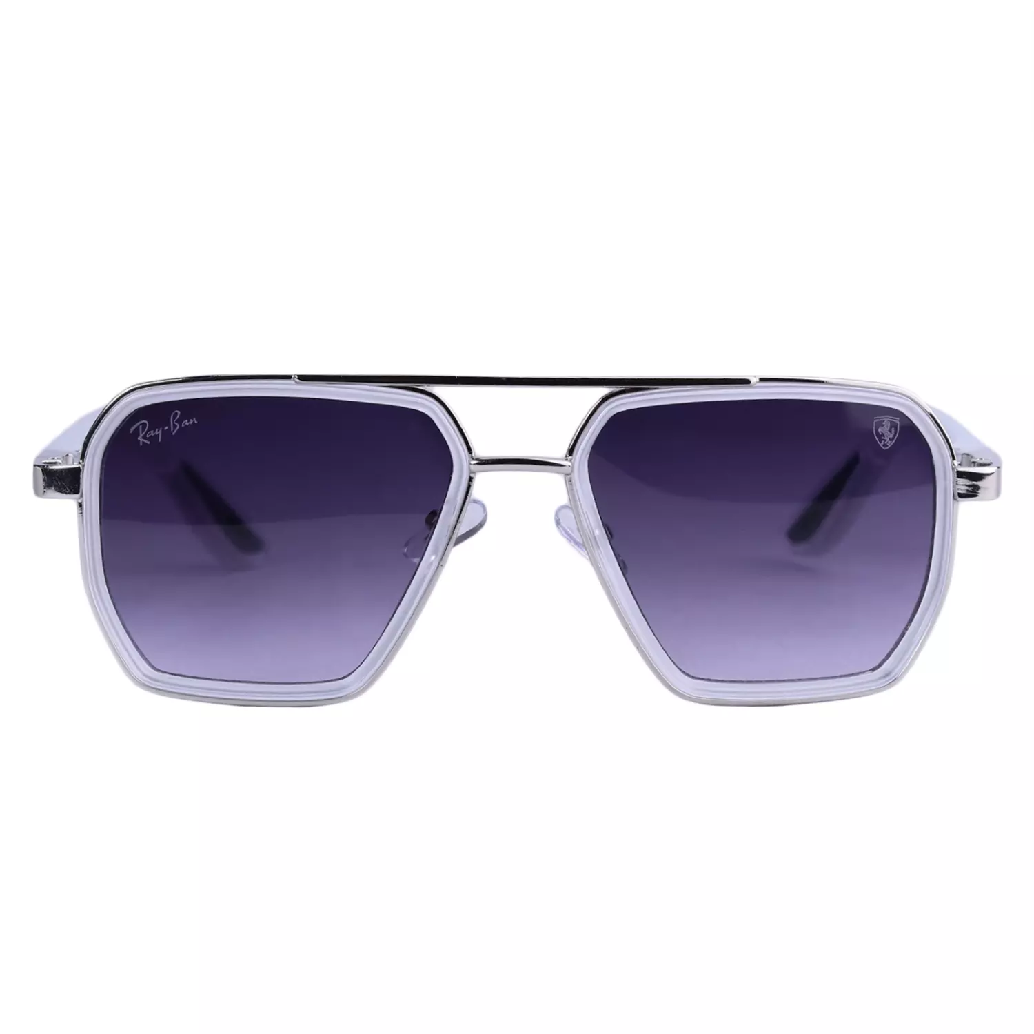 Ray-Ban-Ferrari-Sunglasses-Code-PG-1010.21.webp عینک آفتابی ری بن فراری فریم نقره ای PG 1010/2 - Image 1