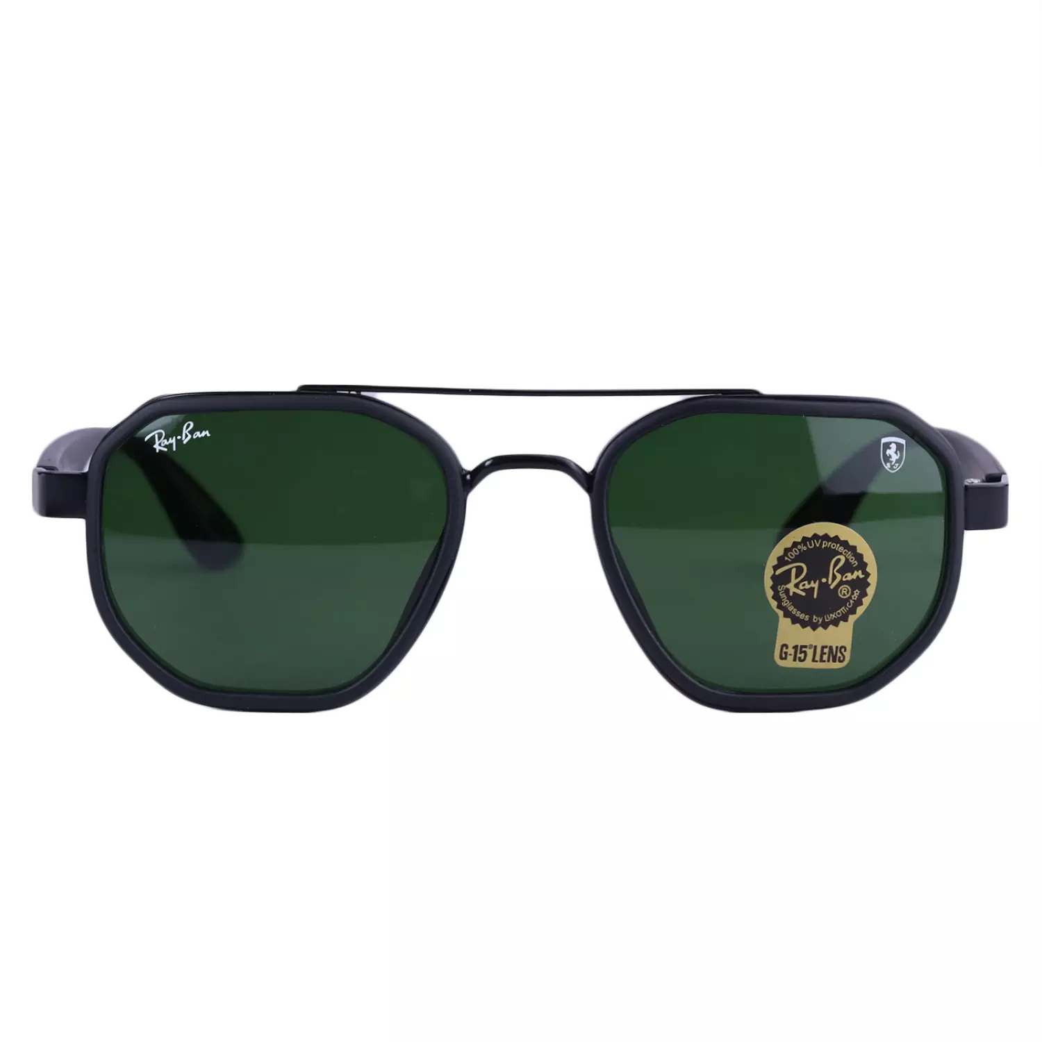 Ray-Ban-Ferrari-Sunglasses-Code-RB-3674.21.webp عینک آفتابی ری بن فراری فریم مشکی عدسی سبز RB 3674/2 - Image 1
