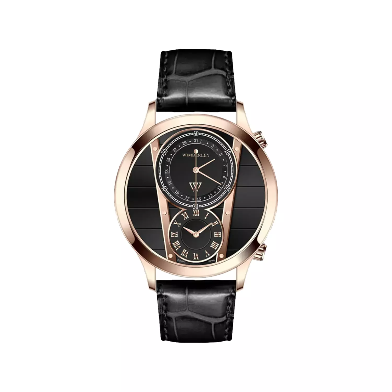 Wimberley-Watch-Code-WB-CL430G-L1-1.webp ساعت مچی ویمبرلی مردانه چرم مشکی قاب رزگلد WB-CL430G-L - Image 1
