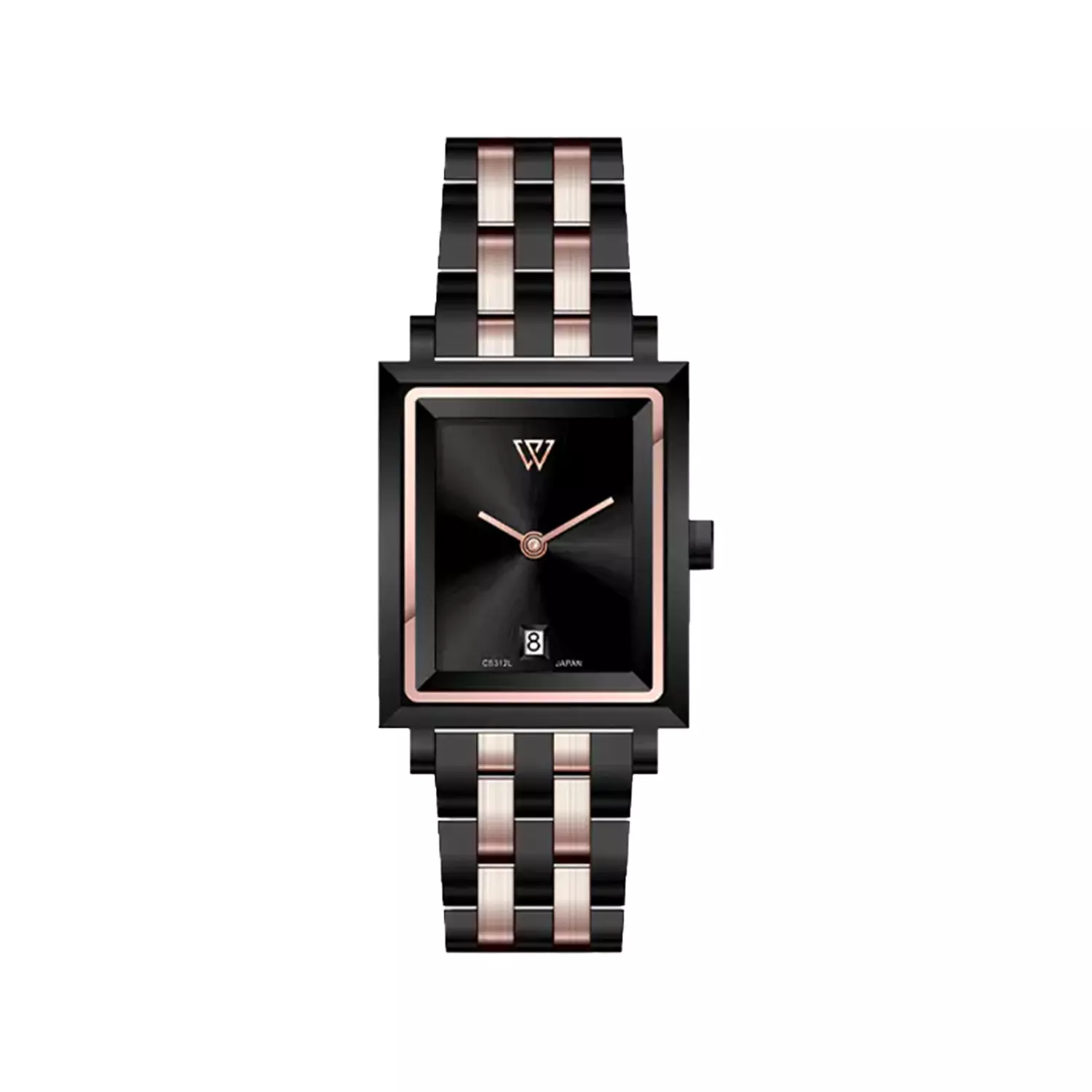 Wimberley-Watch-Code-WB-CS312L-T1-1.webp ساعت مچی ویمبرلی زنانه فلزی مشکی رزگلد قاب مربع WB-CS312L-T - Image 1