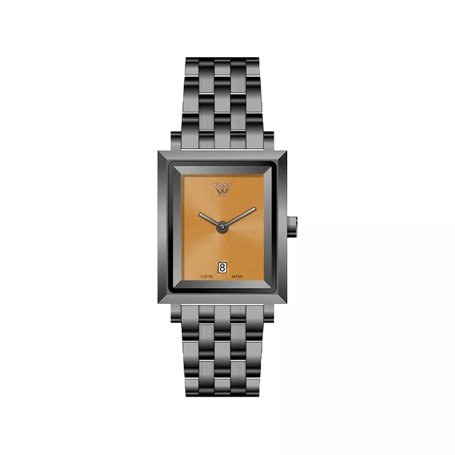 Wimberley-Watch-Code-WB-CS312L-W1-1.webp ساعت مچی ویمبرلی زنانه فلزی طوسی صفحه مربع نارنجی WB-CS312L-W - Image 1
